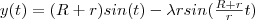 y(t)=(R+r)sin(t)-\lambda r sin(\frac{R+r}{r}t)